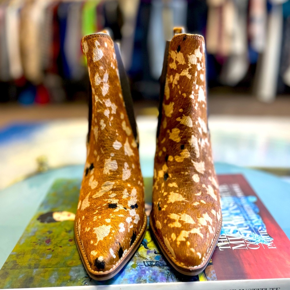 Animal print booties